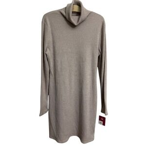 NWT SO Ribbed Turtleneck Sweater Dress Blush Pink Mauve Long Sleeve XL